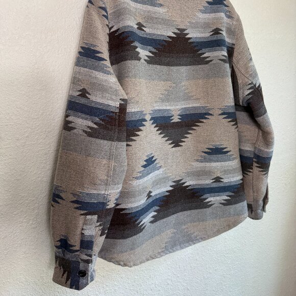 JACHS Mens Wool Blend Button-up Jacket \\ Size M // Aztec Southwestern Quilted - Picture 10 of 12